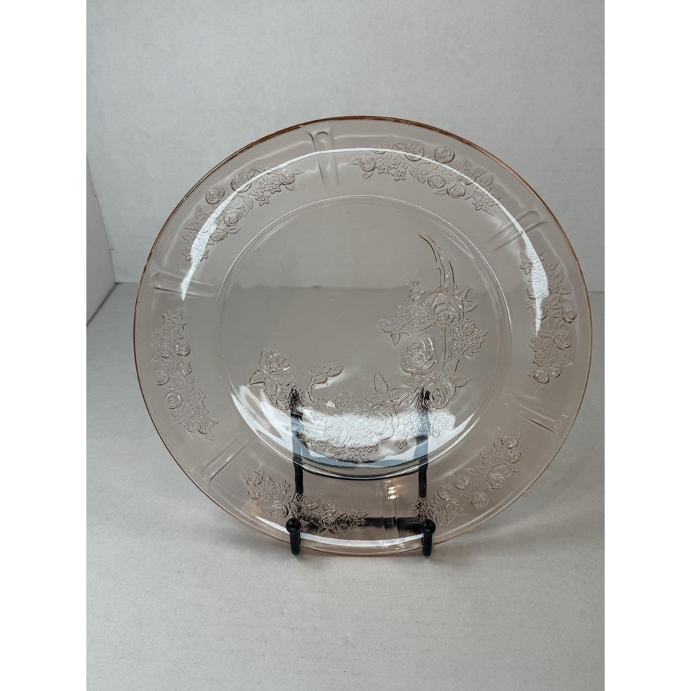 Federal Sharon Cabbage Rose Pink 9" Dinner Plate Depression Glass